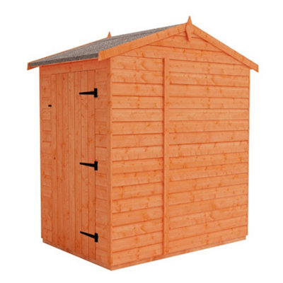 4 x 6 (1.24m x 1.75m) Windowless Wooden T&G Garden APEX Shed - Single Door (12mm T&G Floor and Roof) (4ft x 6ft) (4x6)