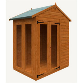 4 x 6 (1.24m x 1.75m) Wooden Tongue And Groove APEX Summerhouse (12mm T&G Floor And Roof) (4ft x 6ft) (4x6)