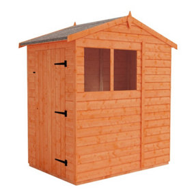 4 x 6 (1.24m x 1.75m) Wooden Tongue and Groove Garden APEX Shed - Single Door (12mm T&G Floor and Roof) (4ft x 6ft) (4x6)
