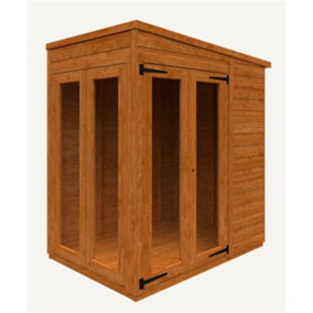 4 X 6 (1.24m x 1.75m) Wooden Tongue And Groove PENT Summerhouse (12mm T&G Floor And Roof) (4ft x 6ft) (4x6)