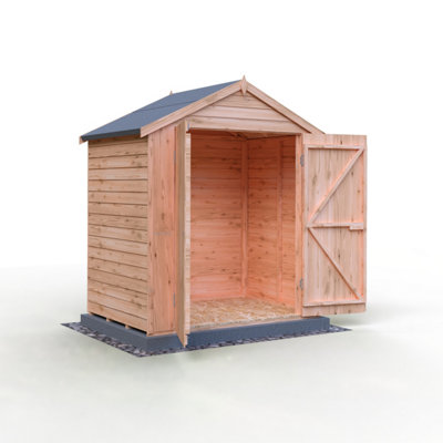 4 x 6 Feet Overlap Double Door Garden Shed - Dip Treated