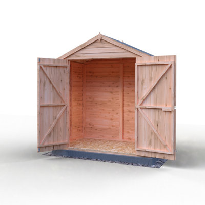4 x 6 Feet Overlap Double Door Garden Shed - Dip Treated