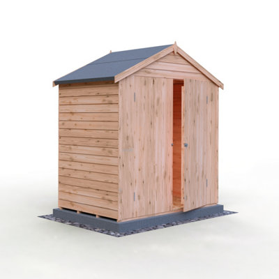 4 x 6 Feet Overlap Double Door Garden Shed - Dip Treated - 4