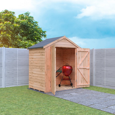4 x 6 Feet Overlap Double Door Garden Shed - Dip Treated - 5