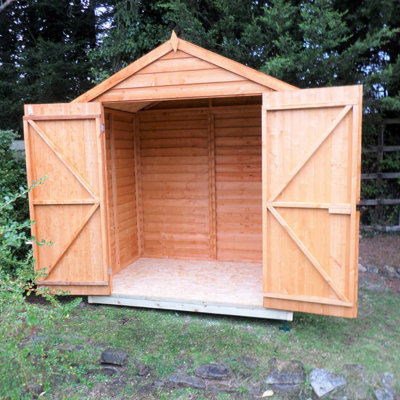 4 x 6 Feet Overlap Double Door Garden Shed - Dip Treated - 6