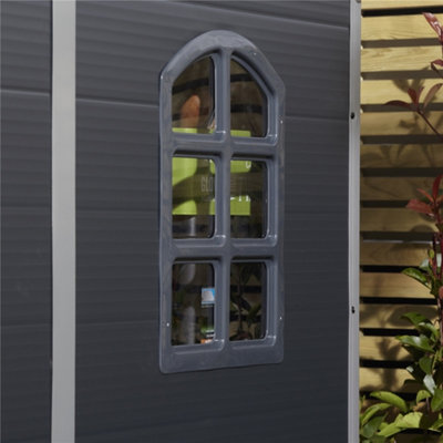 4 x 6 Single Door Apex Plastic Shed (Dark Grey)