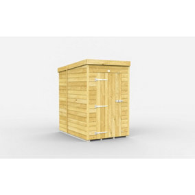 4 x 7 Feet Pent Shed - Single Door Without Windows - Wood - L214 x W127 x H201 cm