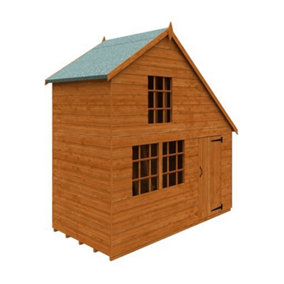 4 x 8 (1.21m x 2.35m) Mansion Wooden Playhouse (12mm Tongue and Groove Floor and Roof) (4ft x 8ft) (4x8)