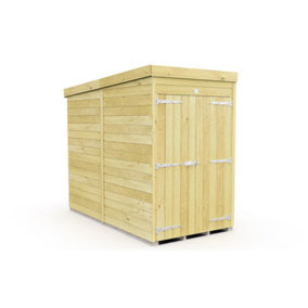 4 x 8 Feet Pent Shed - Double Door Without Windows - Wood - L231 x W127 x H201 cm