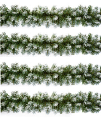 4 x Artificial Christmas Garland Snow Tipped Green Garland Premier