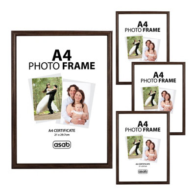 4 X ASAB A4 Photo Frame  DARK BROWN WOODEN EFFECT