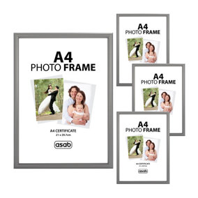 4 x ASAB A4 Photo Frame - GREY