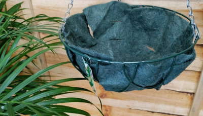 4 x Biodegradable Hanging Basket Liner For 14 Inch Hanging Basket Natural Green
