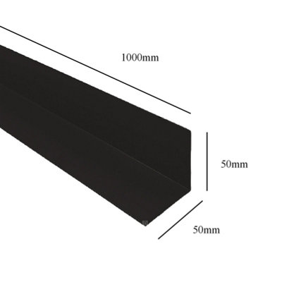 4 x Black 1 Metre UPVC Plastic Rigid Angle 50 x 50mm Corner Cover Trim ...