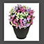 4 x Black Round Plant Pot Plastic Winchester Bell Garden Flower Patio Planter 35cm