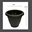 4 x Black Round Plant Pot Plastic Winchester Bell Garden Flower Patio Planter 40cm