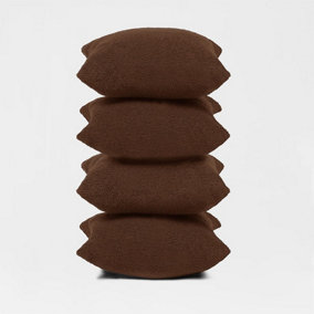 4 x Boucle Teddy Fleece Cushion Covers Filled