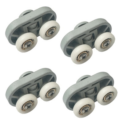 4 x CARAVAN ELLBEE SHOWER DOUBLE DOOR ROLLER 19MM WHEELS