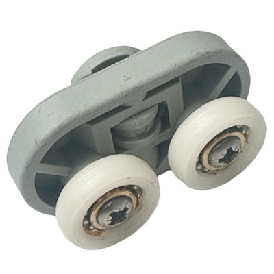 4 x CARAVAN ELLBEE SHOWER DOUBLE DOOR ROLLER 19MM WHEELS - 3