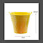 4 x Childs Metal Bucket Planter Zinc Flower Pot Tin Pen Pot Craft Pot Bright Yellow