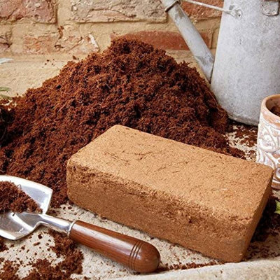 4 x Coco Peat Brick Coir Compost Block 10L Coconut Potting Fibre Compressed Soil - 4