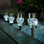 4 x Crystal Glass Colour-Changing Solar Powered LED Stake Lights - Weather Resistant Garden Patio, Pathway or Tabletop Lighting