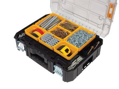 4 x Dewalt DWST1-71194 TStak V Clear Lid Stackable Tool Fixing Organiser Case - 6