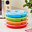 4 x Divided Food Storage Plates - Microwave, Fridge, Freezer & Dishwasher Safe Plastic Plate Set with Sealable Vented Lids