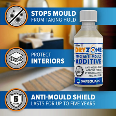 4 x Dryzone Anti-Mould Additive 100ml Concentrate to Make 20L of ...