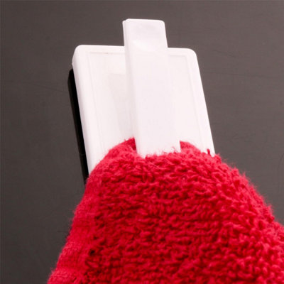 4 x Dzina Self Adhesive Bill Clips - Kitchen Tea Towel/Apron/Oven Glove Clamp Holder