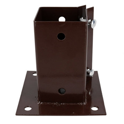 4 x Fence Post Decking Bolt Down Support Holder Clamp For Posts 75mm x 75mm