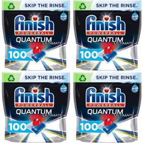 4 x Finish Powerball Quantum Ultimate Dishwasher 100 Tablets Total 400 Tabs