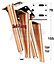 4 x FURNITURE FEET COPPER METAL SOFA LEGS 155mm HIGH SOFAS CHAIRS STOOLS PreDrilled CWC1101
