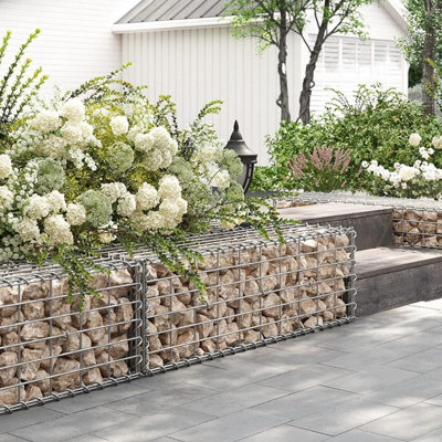 4 x Gabion Stone Wire dia 4mm Mesh size 10 x 5cm Galvanized 100 x 30 x 30cm GGB433 (4 x GGB133)