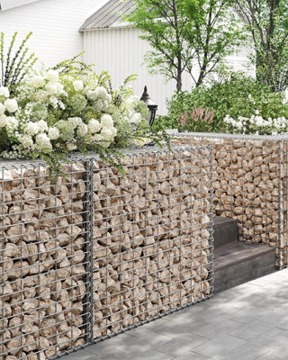 4 x Gabion Stone Wire dia 4mm Mesh size 10 x 5cm Galvanized 100 x 90 x 30cm GGB493 (4 x GGB193)