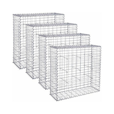 4 x Gabion Stone Wire dia 4mm Mesh size 10 x 5cm Galvanized 100 x 90 x 30cm GGB493 (4 x GGB193) - 3