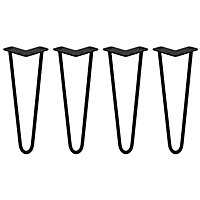 4 x Hairpin Leg - 14 - Black - 2 Prong - 12m