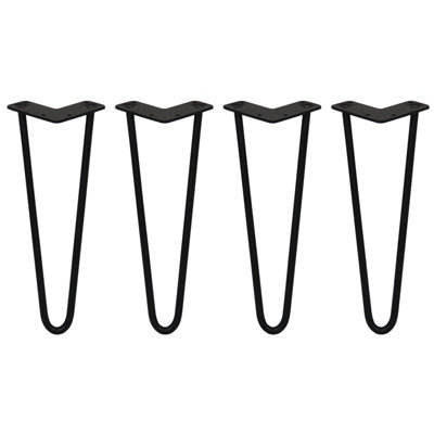 4 x Hairpin Leg - 14 - Black - 2 Prong - 12m