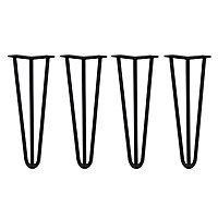 4 x Hairpin Leg - 14 - Black - 3 Prong - 12m