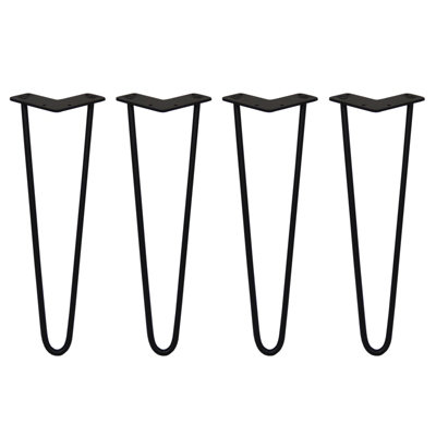 4 x Hairpin Leg - 16 - Black - 2 Prong - 10m