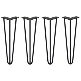 4 x Hairpin Leg - 16 - Black - 3 Prong - 10m