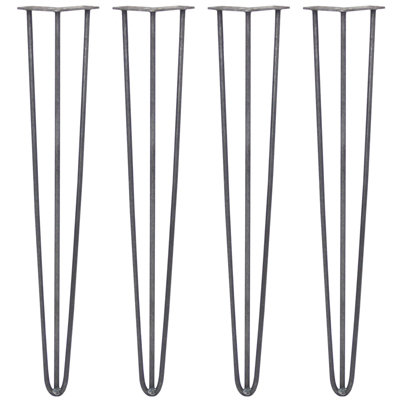 4 x Hairpin Leg - 28 - Unfinished - 3 Prong - 10m