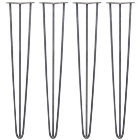 4 x Hairpin Leg - 28 - Unfinished - 3 Prong - 10m