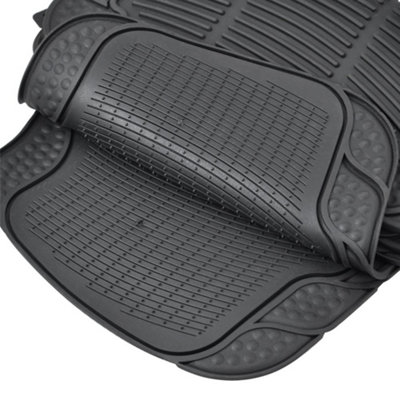 4 X Heavy Duty Waterproof Rubber Car Mats Set Non-Slip Grip Floor Black Mat Uber