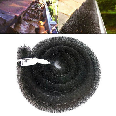 4 x Hedgehog Gutter Brush Guard 100mm Black 4m Clean Leaf & Debris Free