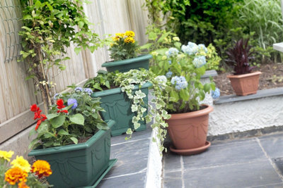 4 x Large Venetian Patio Planter Trough Plant Pot 60cm Plastic Terracotta Colour Pot
