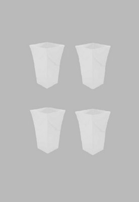 4 x Large White Milano 10101801205 Upright Planter