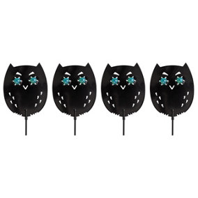 4 x Life-Sized Decoy Owls - Weatherproof Bird, Cat, Rodent & Small Mammal Garden Scaring Device with Realistic Reflective Eyes