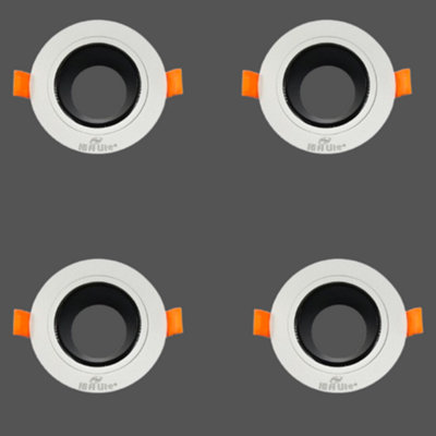 4 x Matt White With black Insert Tilt Downlight Spotlight Recessed ...