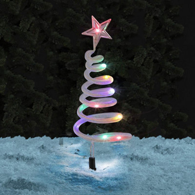 4 X Mini Tree Shaped Decorations Feature 40 LED Spiral Lights - Path ...